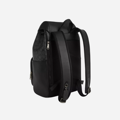 Coach Racer Backpack In Signature  signature canvas/Gunmetal/Charcoal/Black