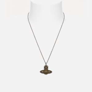 Vivienne Westwood Man. Laszlo Pendant Necklace Silver / Oxidised Brass Cubic Zirconia Men