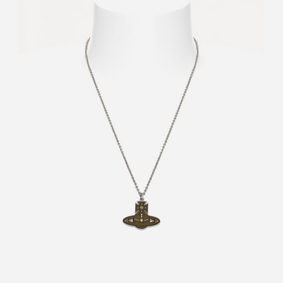 Vivienne Westwood Man. Laszlo Pendant Necklace Silver / Oxidised Brass Cubic Zirconia Men