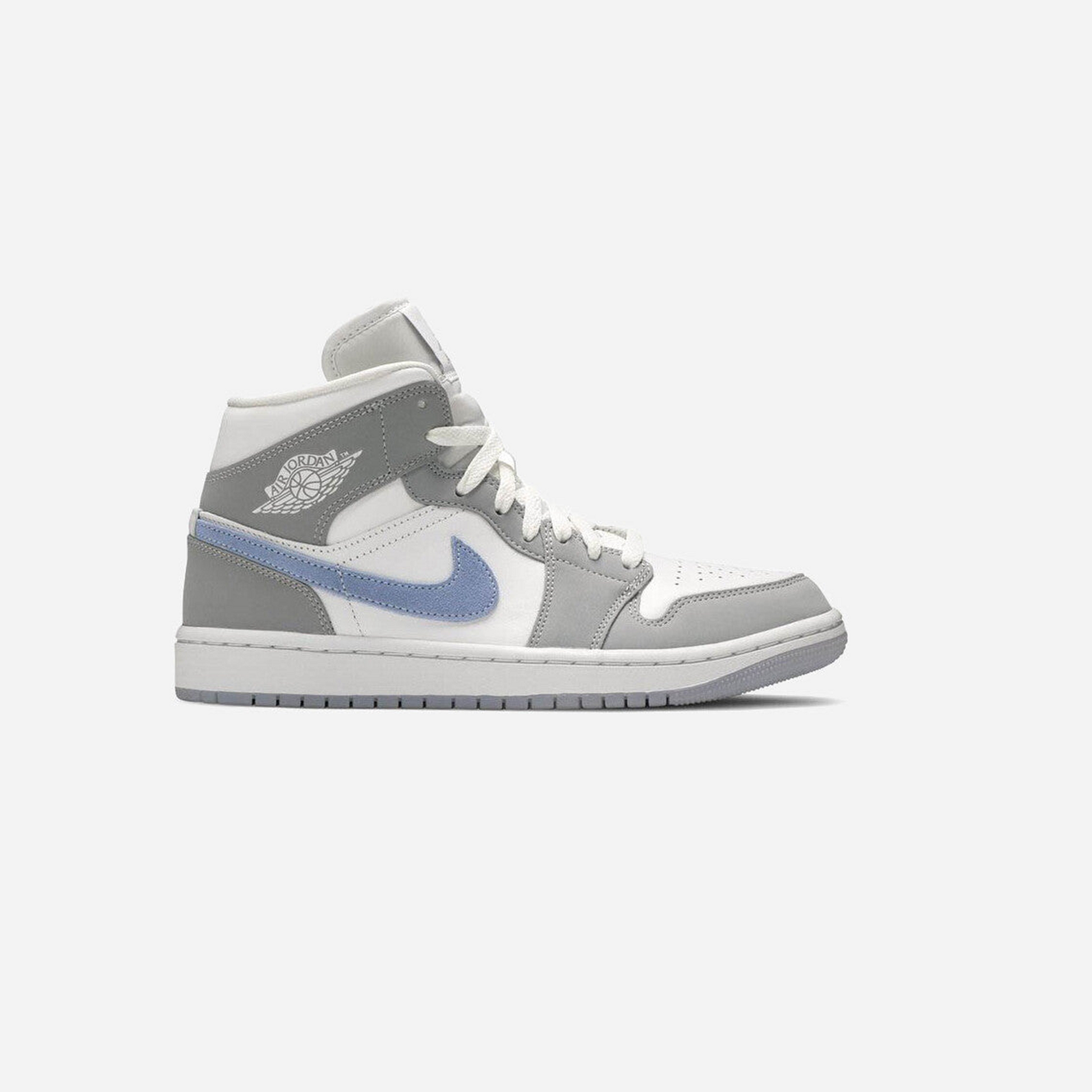 Nike Air Jordan 1 Mid Wolf Grey Aluminium WMNS