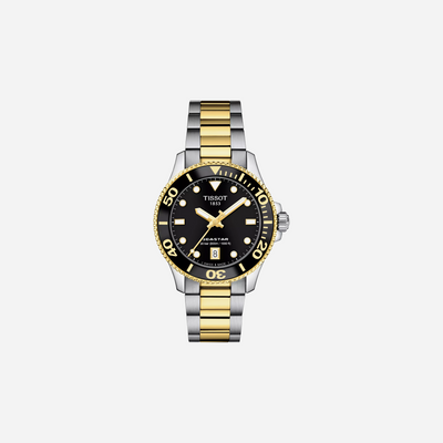 Tissot Seastar 1000 Black Dial Two-Tone Grey & Yellow Gold 36mm