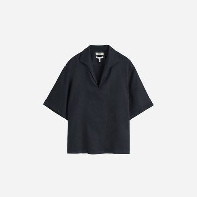 Cos Open-Collar Linen Shirt