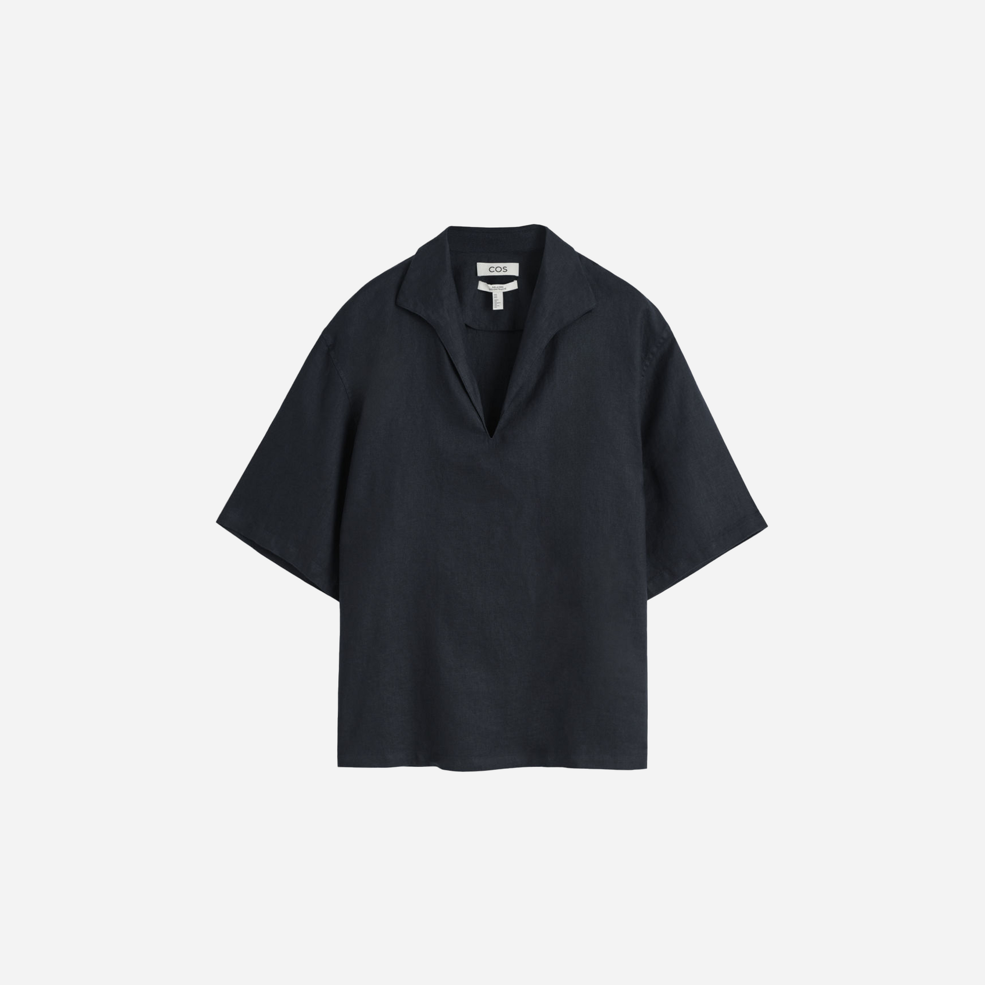 Cos Open-Collar Linen Shirt