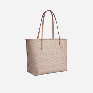 Coach City Tote Bag In Signature Canvas  signature canvas/Silver/Sand/Taupe