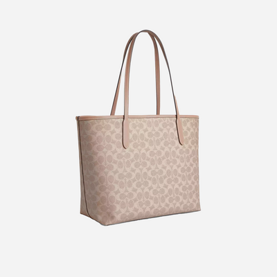 Coach City Tote Bag In Signature Canvas  signature canvas/Silver/Sand/Taupe