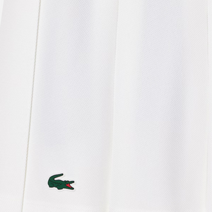 Lacoste Women's Lined Pique Tennis Skirt White Green