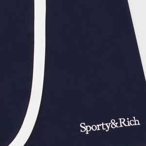 Sporty&Rich Serif Logo Wrap Skirt - Navy/White