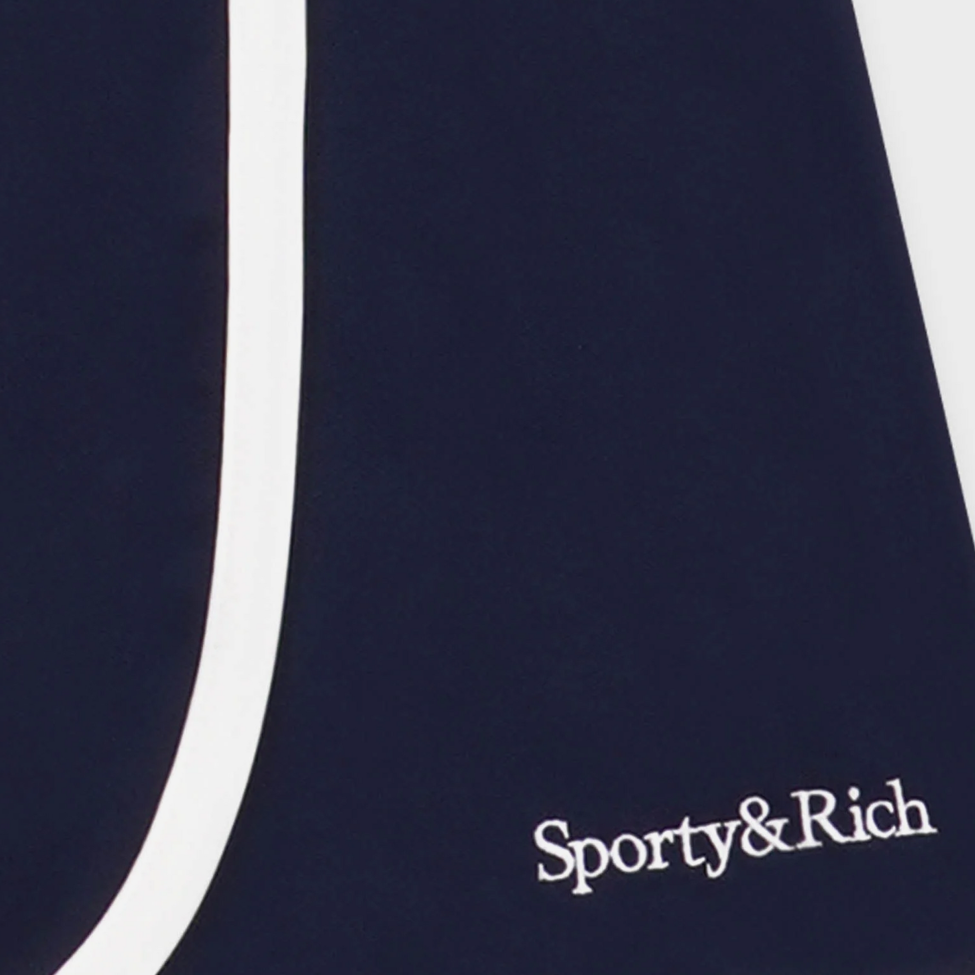Sporty&Rich Serif Logo Wrap Skirt - Navy/White