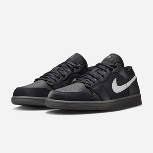 Nike Jordan 1 Low Black White Dark Smoke Grey (Reflective Swoosh)
