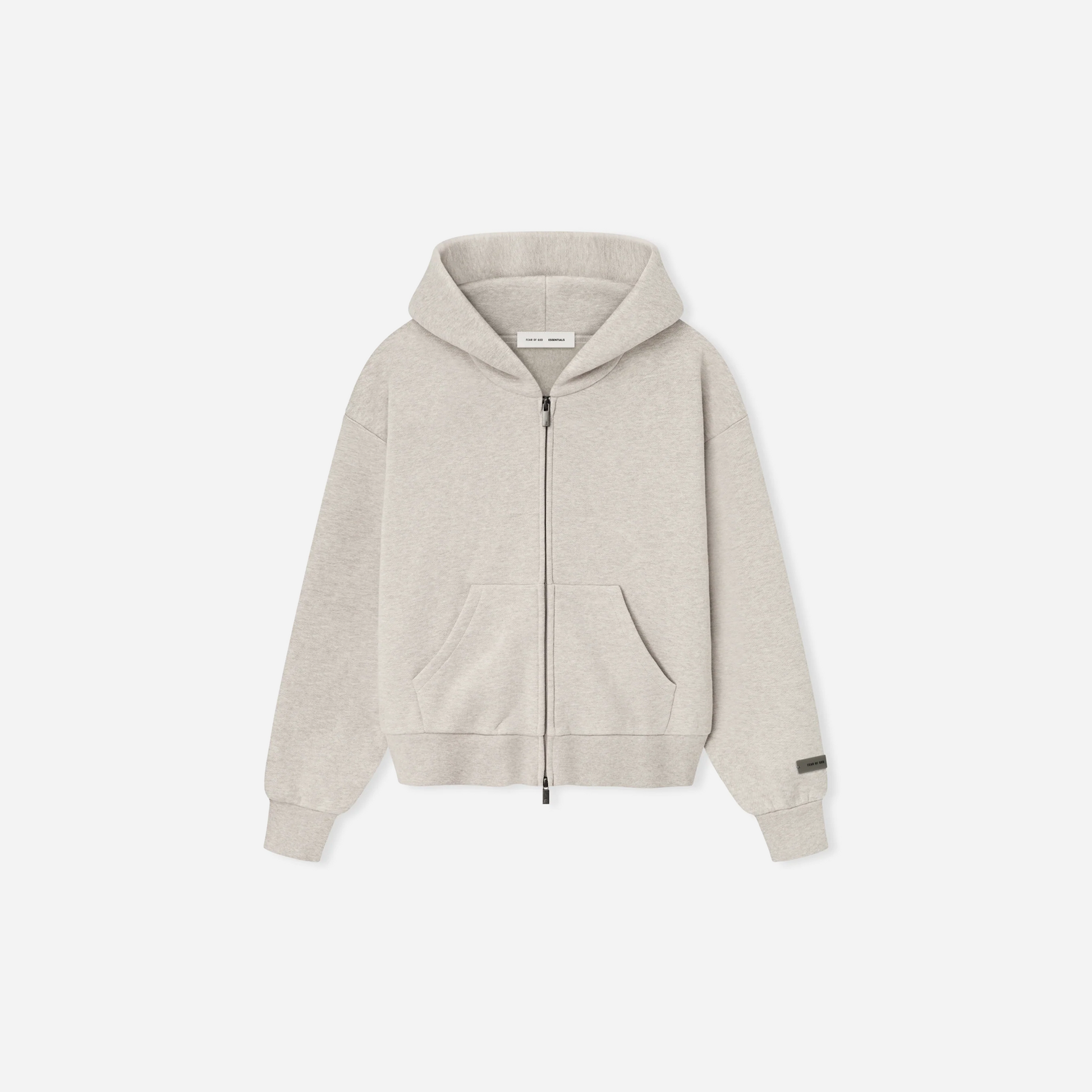 Fear Of God Essentials SS25 Womens Classic Fleece Zip-Up Hoodie- Heather Stone