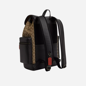 Coach Sprint Backpack In Signature Jacquard signature canvas/Black Antique Nickel/Khaki/Black Multi