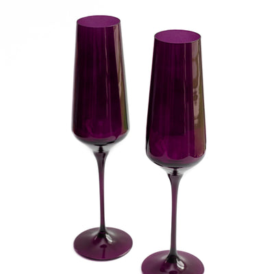 Estelle Colored Champagne Flute - Set of 6 {Amethyst}