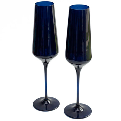 Estelle Colored Champagne Flute - Set of 2 {Midnight Blue}