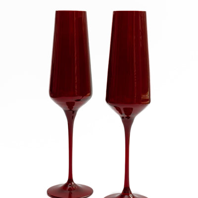 Estelle Colored Champagne Flute - Set of 2 {Red}