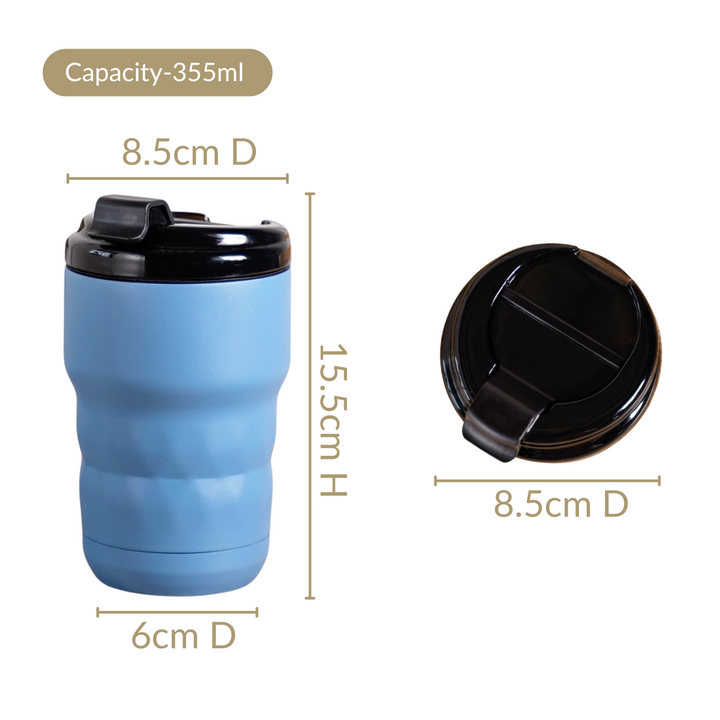 Brewster Easy Sip Copper Insulated Travel Mug Azure Blue 355ml