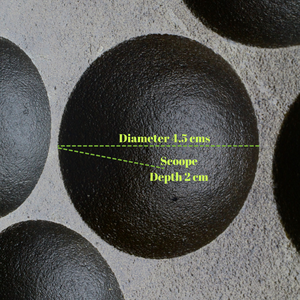 Trilonium Triple Seasoned Cast Iron Paddu tawa | Paniyarakkal | Paniyaram Pan 12 Pits | Black