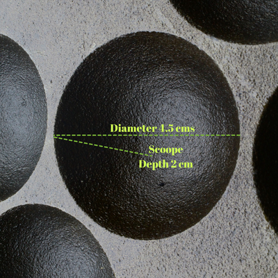 Trilonium Triple Seasoned Cast Iron Paddu tawa | Paniyarakkal | Paniyaram Pan 12 Pits | Black