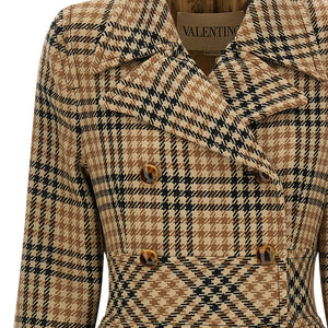 Valentino Garavani Houndstooth Wool Coat