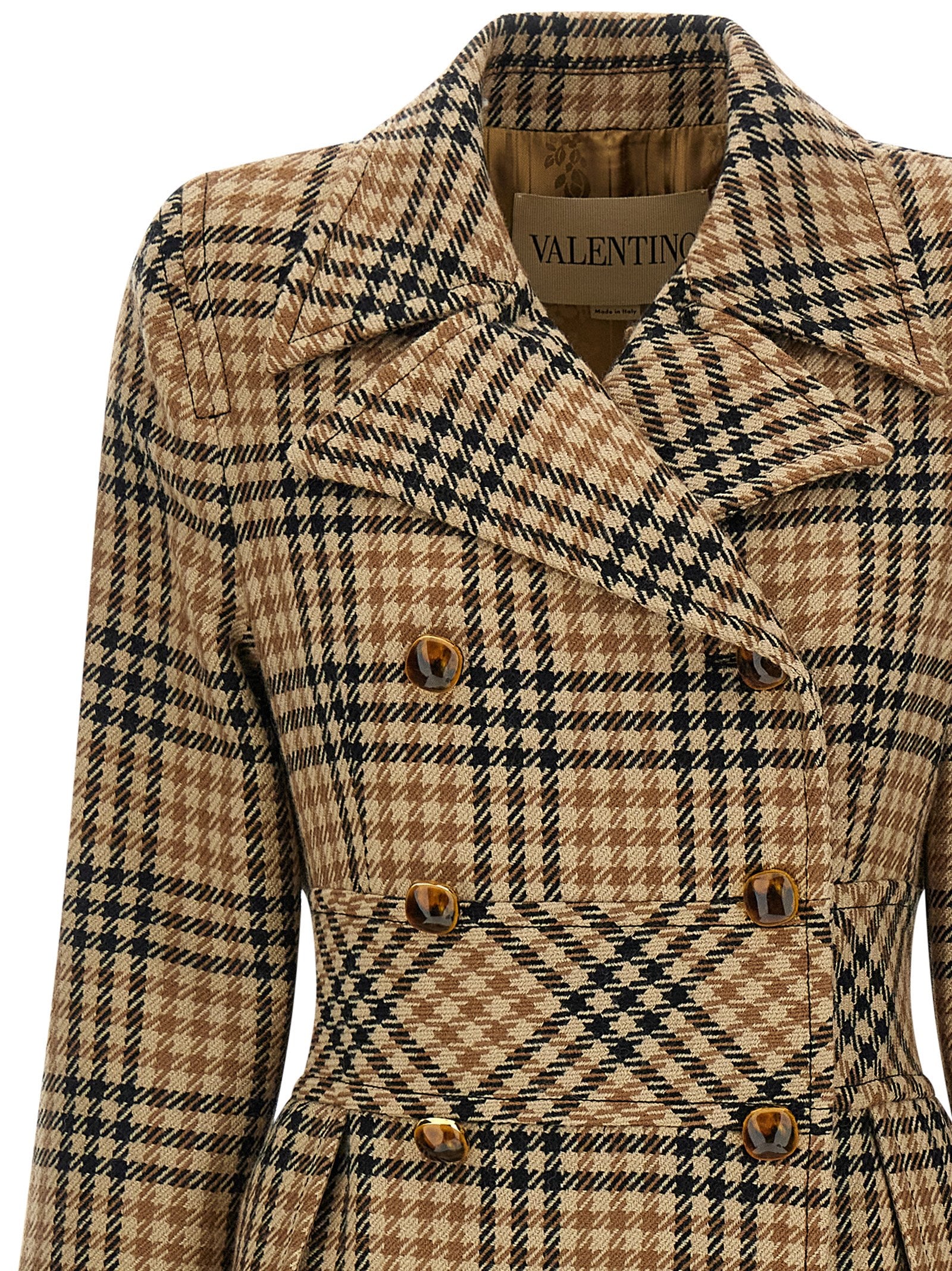Valentino Garavani Houndstooth Wool Coat