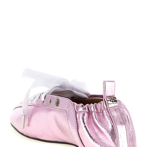 Ganni Lace-up Ballet Flats