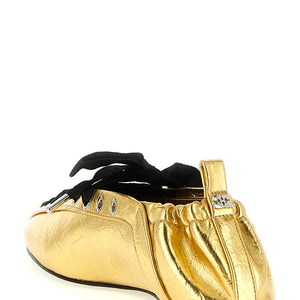 Ganni Lace-up Ballet Flats