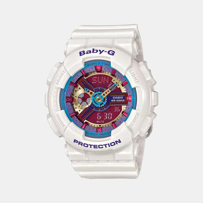 Baby-G Women Quartz Two Tone Dial Analog-Digital Leather Watch B151