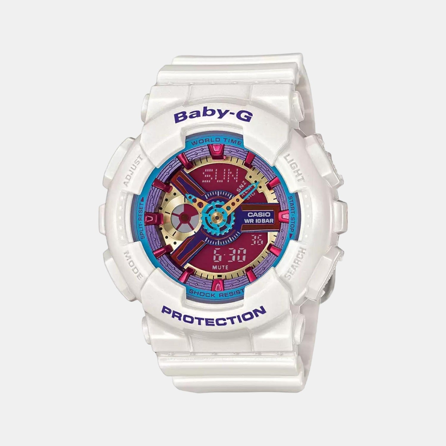 Baby-G Women Quartz Two Tone Dial Analog-Digital Leather Watch B151