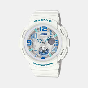 Baby-G Women Quartz Two Tone Dial Analog-Digital Leather Watch B158