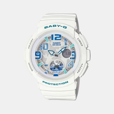 Baby-G Women Quartz Two Tone Dial Analog-Digital Leather Watch B158