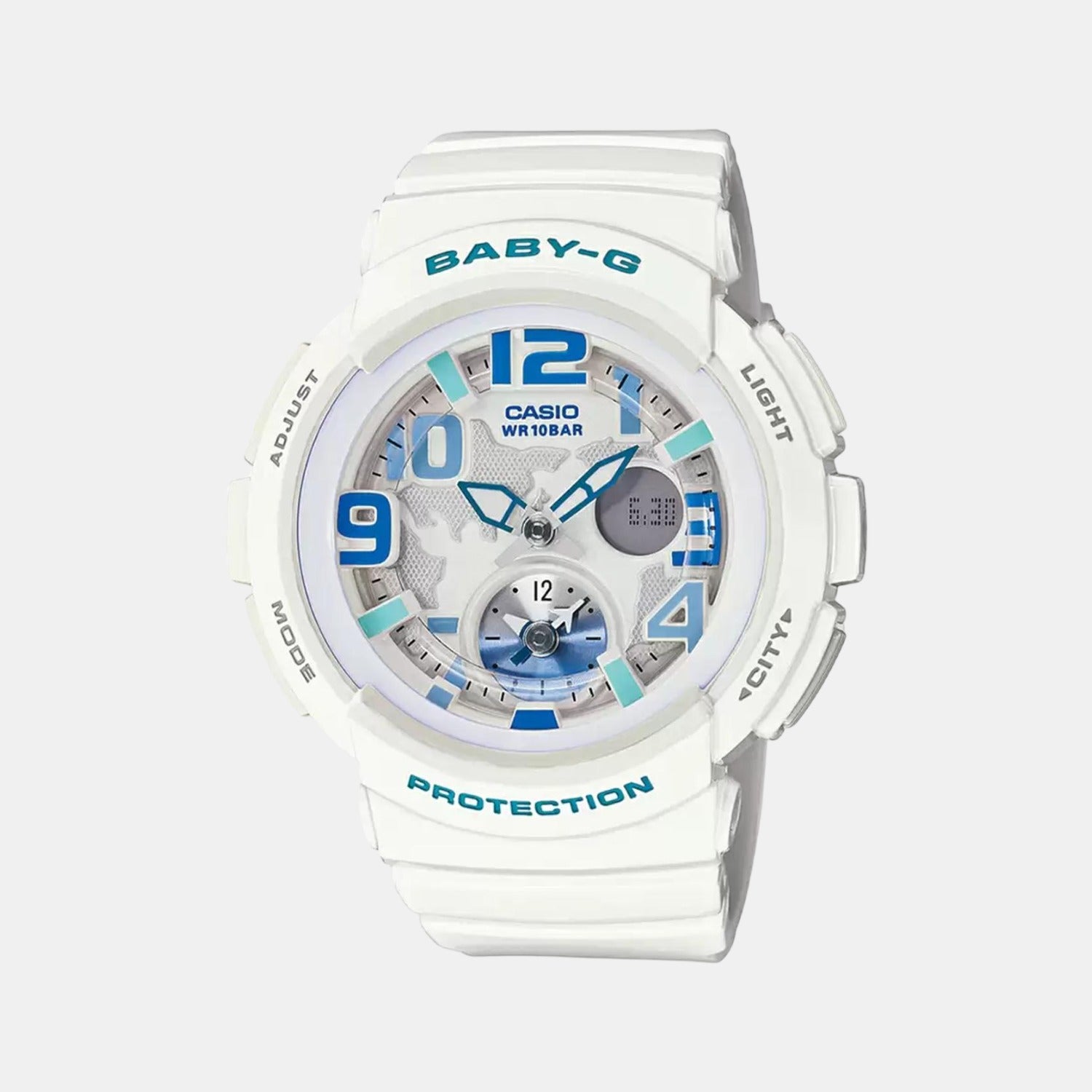 Baby-G Women Quartz Two Tone Dial Analog-Digital Leather Watch B158