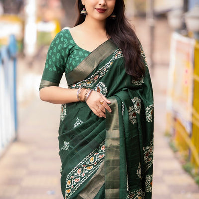 Soft Silk Batik Print Saree