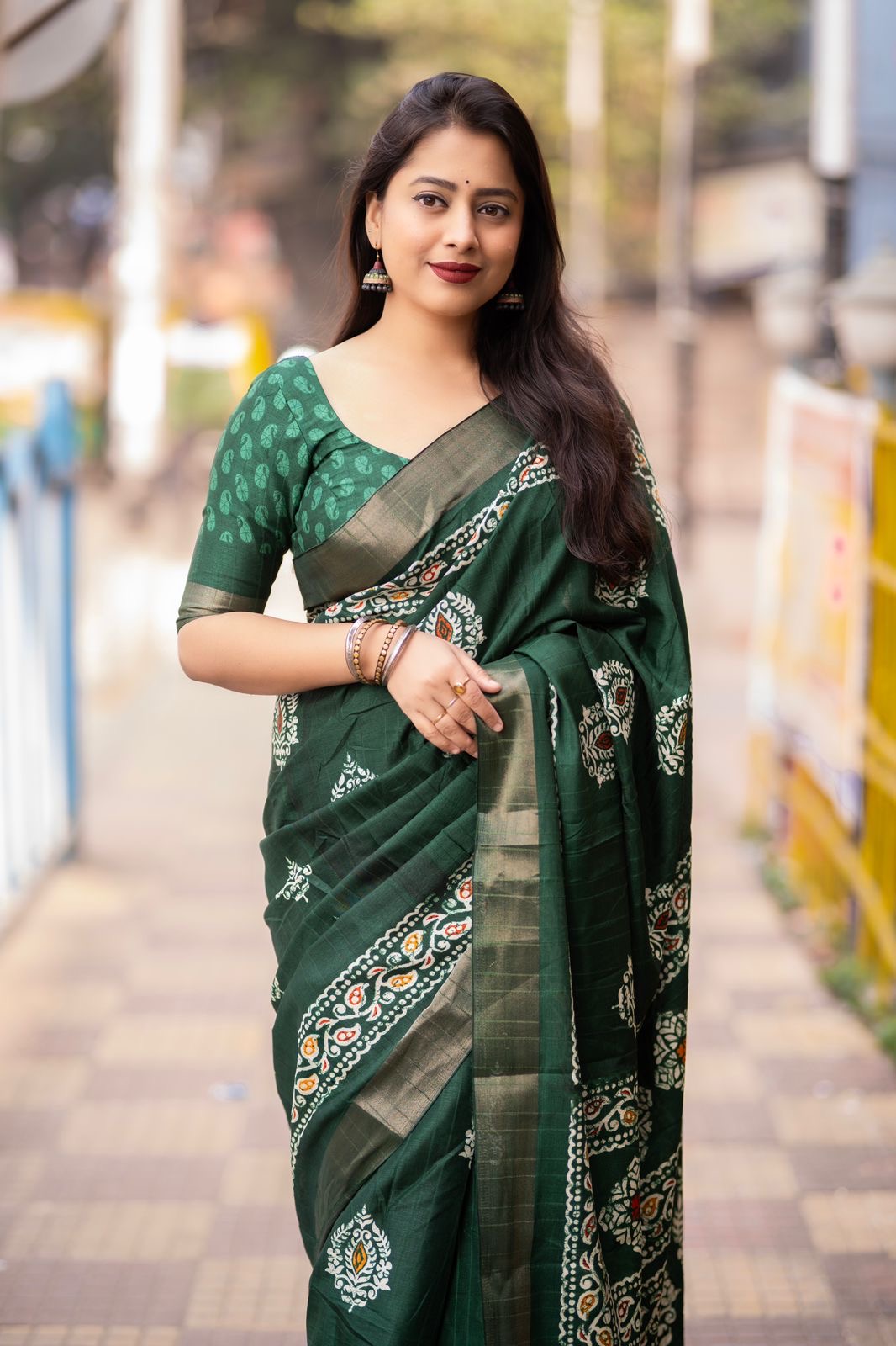 Soft Silk Batik Print Saree