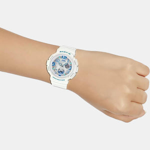 Baby-G Women Quartz Two Tone Dial Analog-Digital Leather Watch B158