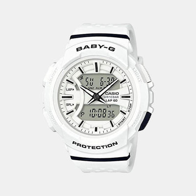 Baby-G Women Quartz White Dial Analog-Digital Resin Watch B190