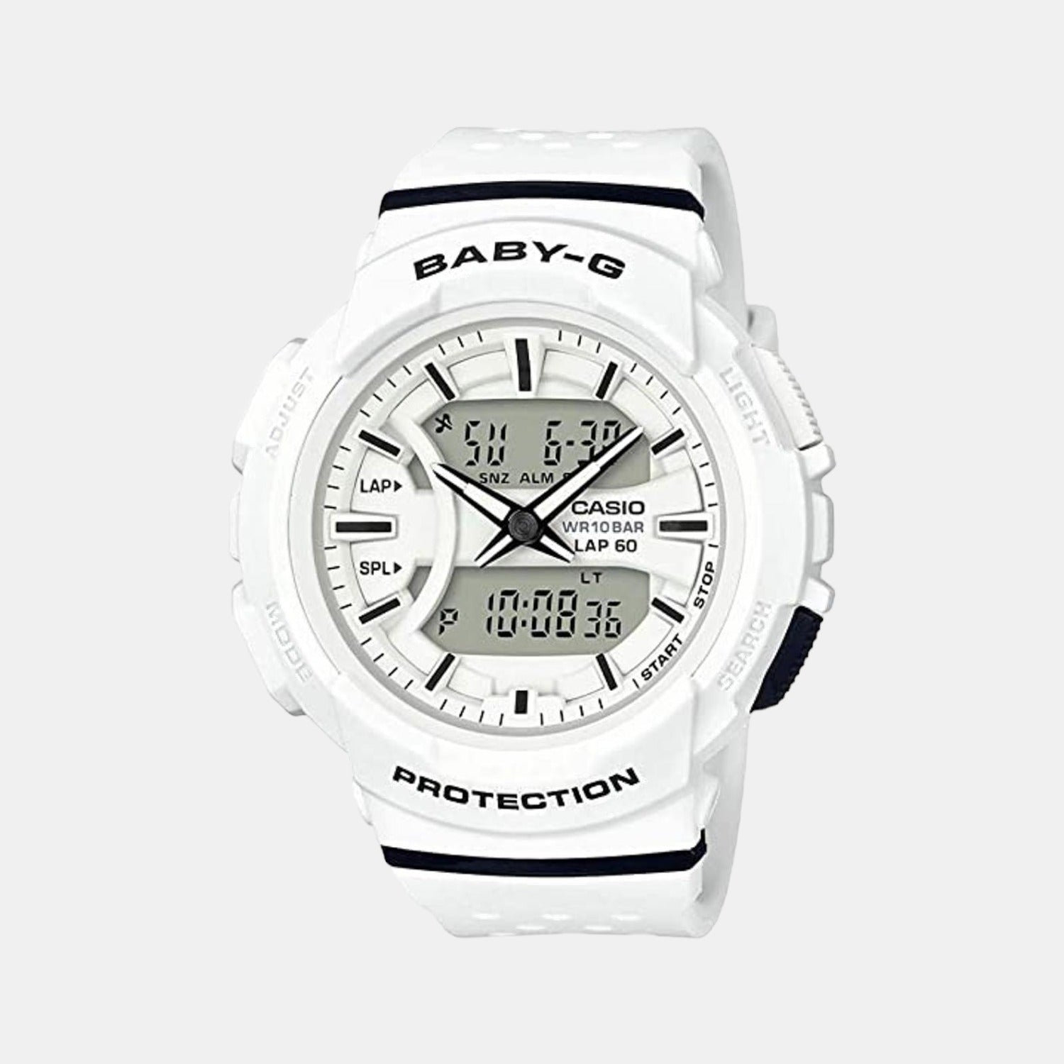 Baby-G Women Quartz White Dial Analog-Digital Resin Watch B190
