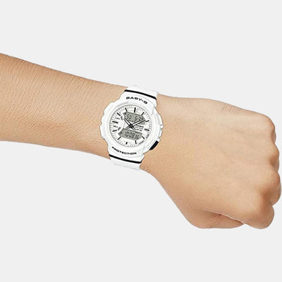 Baby-G Women Quartz White Dial Analog-Digital Resin Watch B190