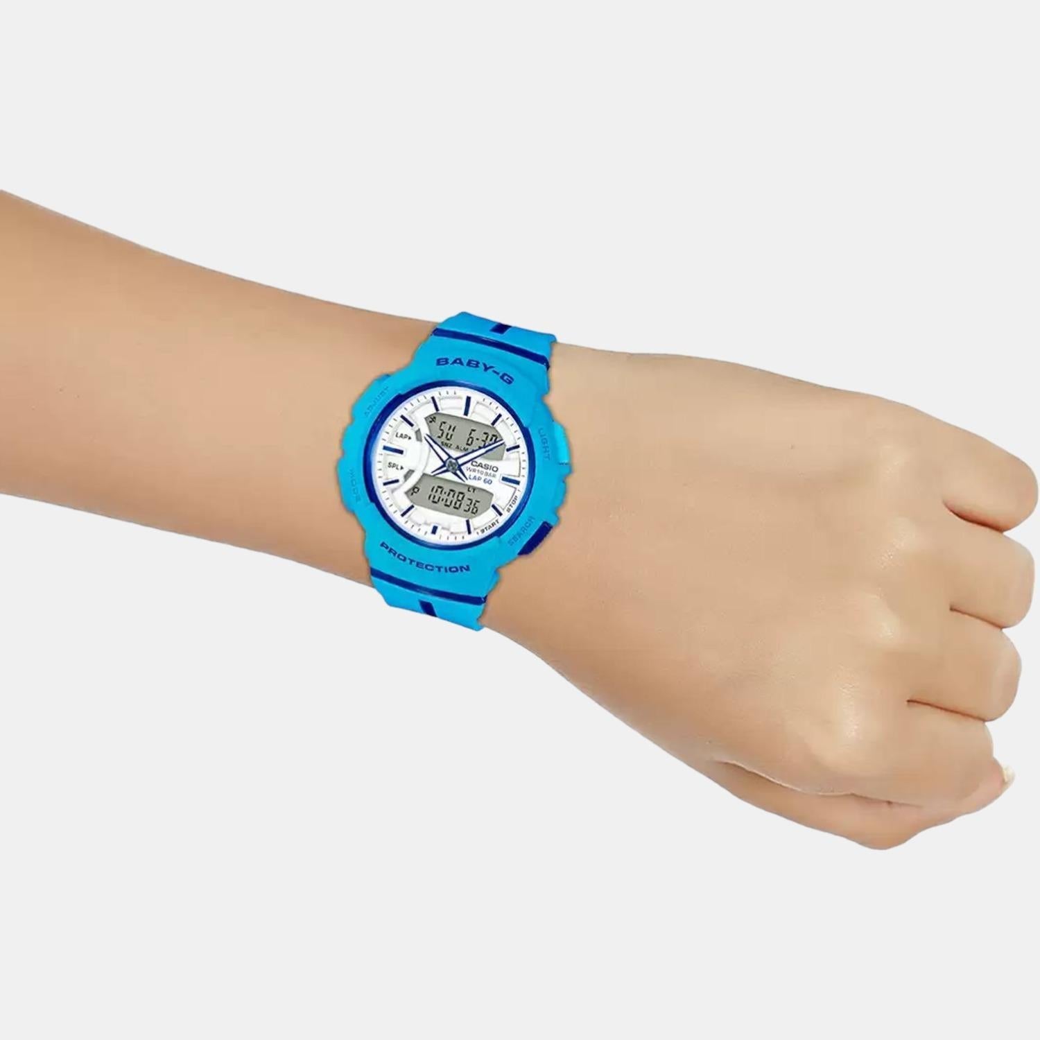 Baby-G Women Quartz White Dial Analog-Digital Resin Watch B197