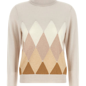 Ballantyne New Diamond Turtleneck Sweater With Diamond Intarsia