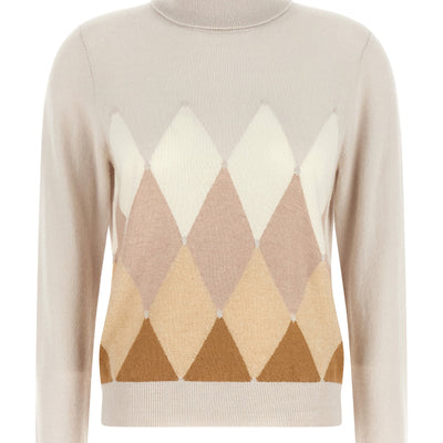 Ballantyne New Diamond Turtleneck Sweater With Diamond Intarsia