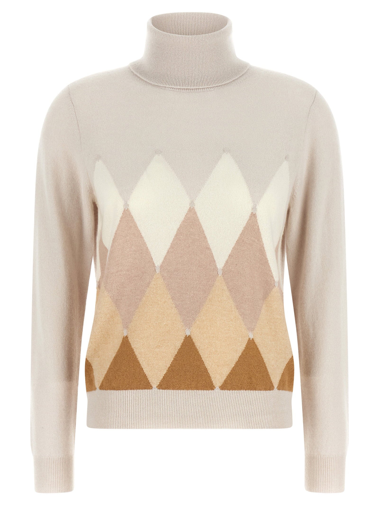 Ballantyne New Diamond Turtleneck Sweater With Diamond Intarsia