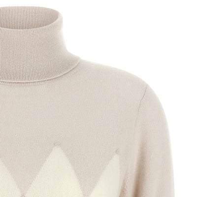 Ballantyne New Diamond Turtleneck Sweater With Diamond Intarsia