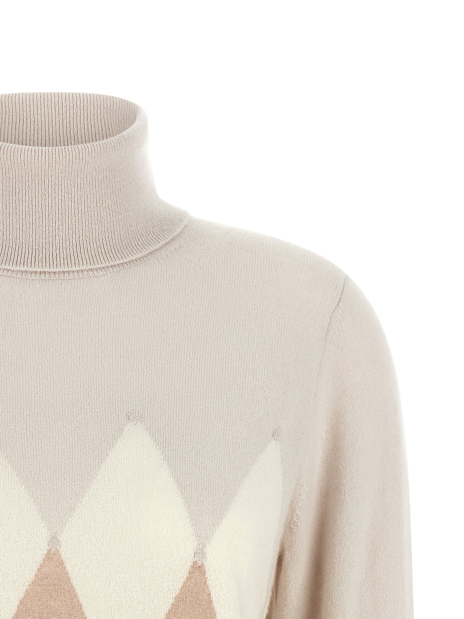 Ballantyne New Diamond Turtleneck Sweater With Diamond Intarsia