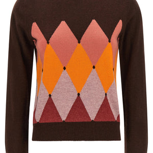 Ballantyne Crewneck Sweater With Diamond Intarsia
