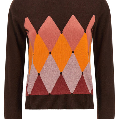 Ballantyne Crewneck Sweater With Diamond Intarsia