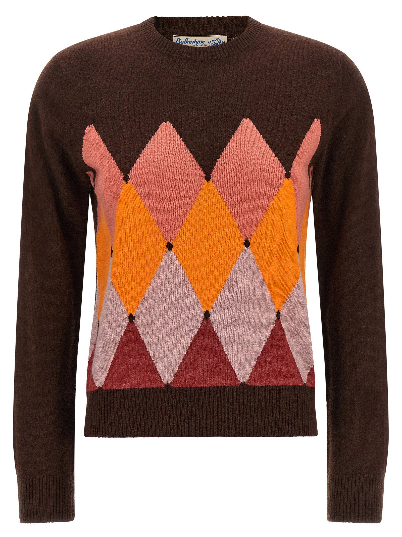 Ballantyne Crewneck Sweater With Diamond Intarsia