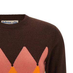 Ballantyne Crewneck Sweater With Diamond Intarsia