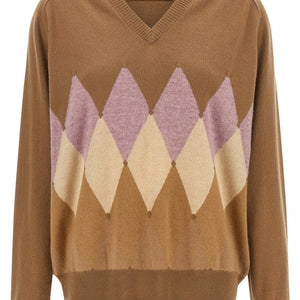Ballantyne Argyle Intarsia New Diamond Sweater