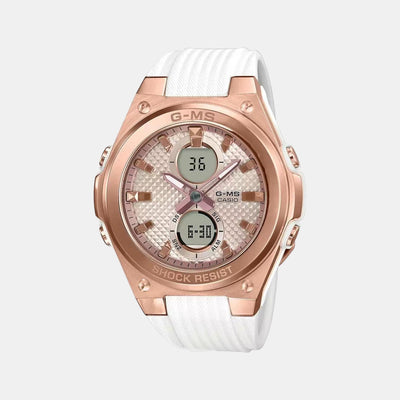 Baby-G Women Quartz Rose Gold Dial Analog-Digital Resin Watch B214