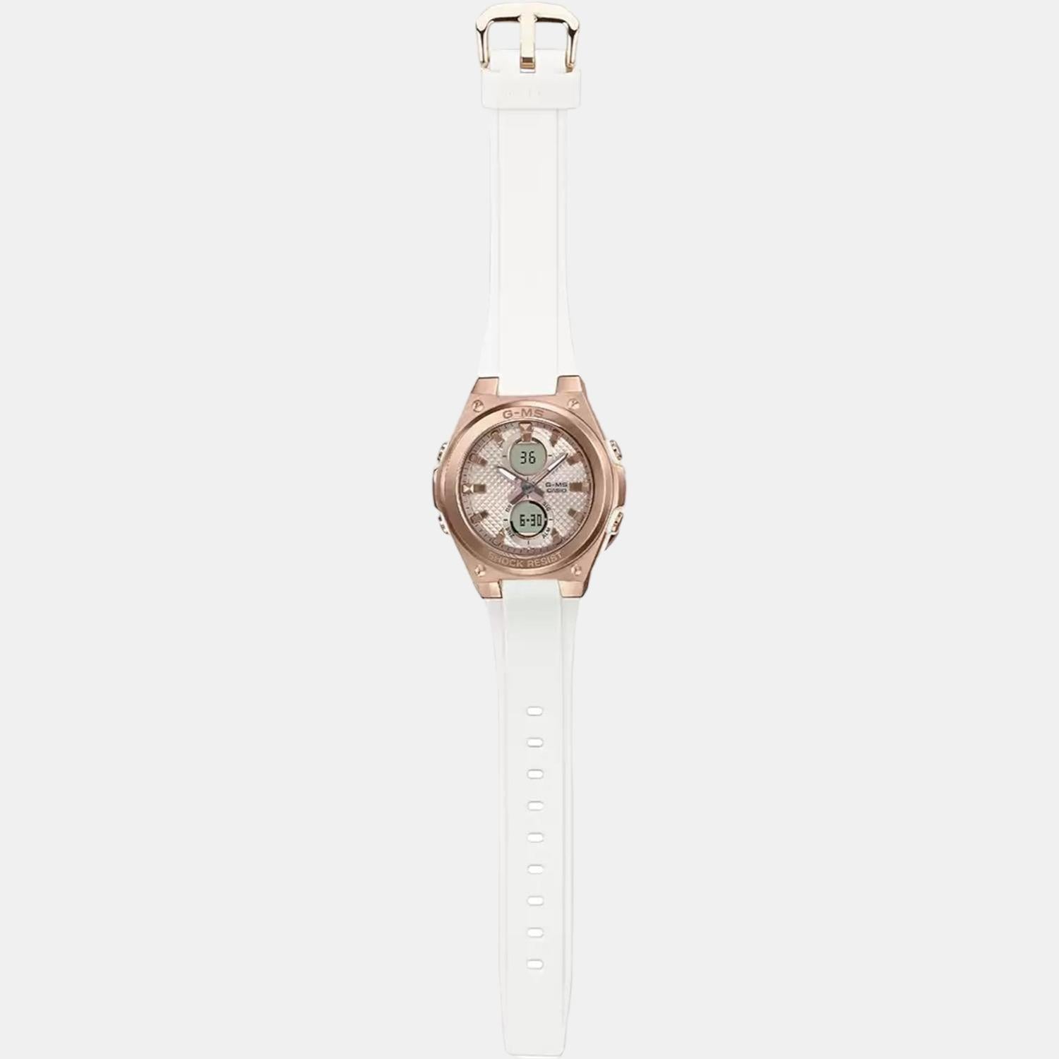 Baby-G Women Quartz Rose Gold Dial Analog-Digital Resin Watch B214
