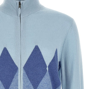 Ballantyne Classic Diamond Intarsia Zip Cardigan